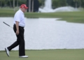 DORAL, FLORIDA - OCTOBER 27: Former U.S. President Donald Trump walks the 18th hole during a pro-am prior to the LIV Golf Invitational - Miami at Trump National Doral Miami on October 27, 2022 in Doral, Florida. (Photo by Charles Laberge/LIV Golf via Getty Images)