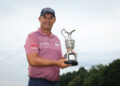SUNNINGDALE, ENGLAND - JULY 27: Pádraig Harrington of Ireland poses with the trophy during the fourth round of the ISPS HANDA Senior Open 2025 at Sunningdale Golf Club on July 27, 2025 in Sunningdale, England. (Photo by Luke Walker/Getty Images)