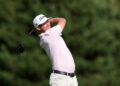 DUNSANY, IRELAND - AUGUST 08: Matt Sharpstene from the USA plays his tee shot on the 9th hole on day two of the Irish Challenge 2025 at Killeen Castle Golf Club on August 08, 2025 in Dunsany, Ireland. (Photo by Patrick Bolger/Getty Images)