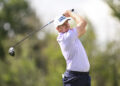 SPIJK, NETHERLANDS - AUGUST 23: Daniel Young of Scotland plays his tee shot on the 18th hole on day three of The Dutch Futures 2025 at The Dutch on August 23, 2025 in Spijk, Netherlands. (Photo by Octavio Passos/Getty Images) OCTAVIO PASSOS