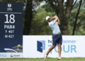 HANGZHOU, CHINA - OCTOBER 16: Victor Pastor of Spain plays a tee shot on the 18th hole during the first round of Hangzhou Open 2025 at Hangzhou West Lake Golf Club on October 16, 2025 in Hangzhou, China. (Photo by Zhe Ji/Getty Images)